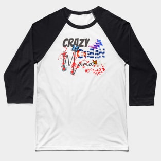 Crazy Cuban Mom, in black, gift for mom, Mothers day gift, Spanish, Espanol Baseball T-Shirt